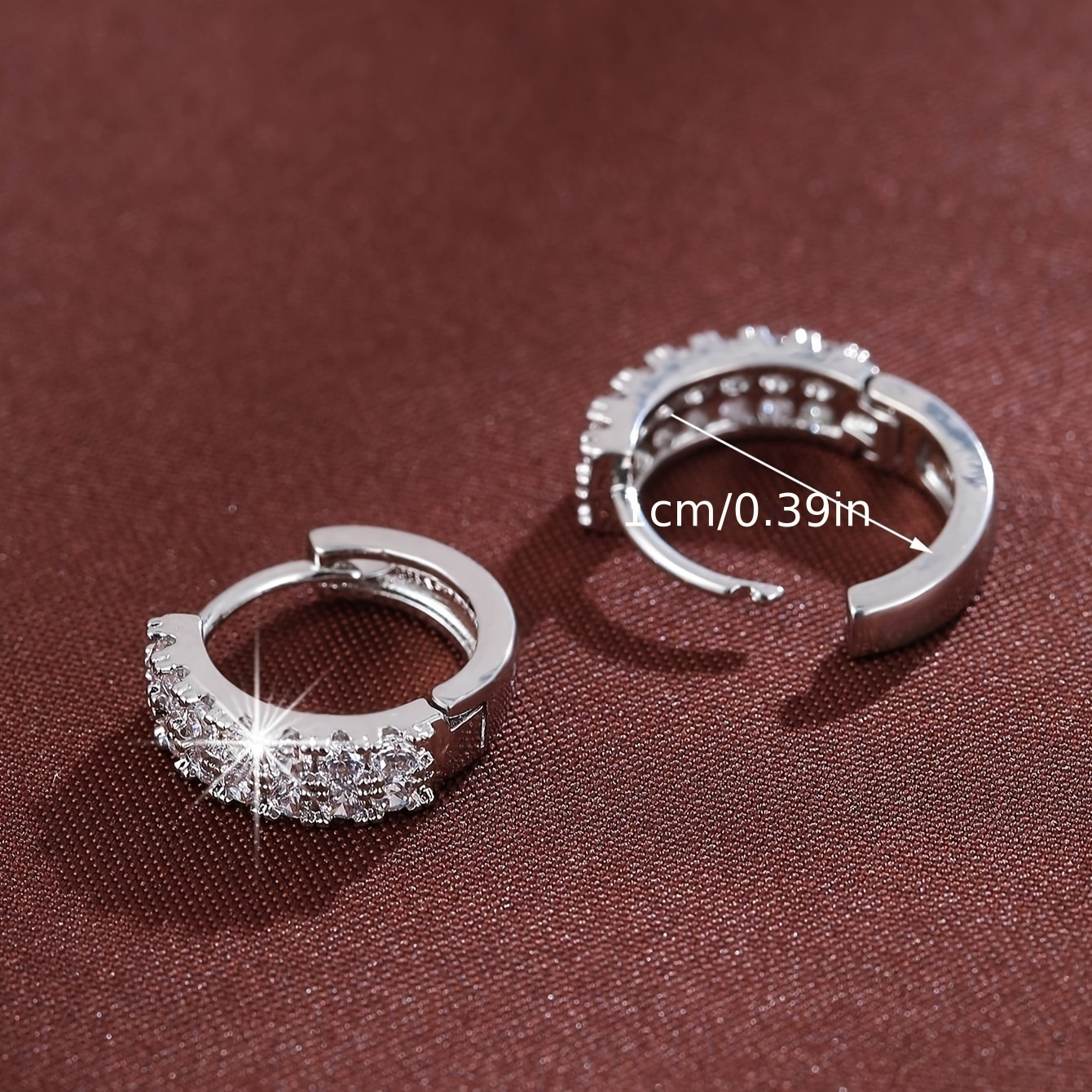 Rose Gold CZ Hoop Earrings for Women